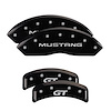 10095SMG1BK Front Disc Brake Caliper Covers for 1999-2004 Ford Mustang [Black Finish w/ Silver Mustang /GT (SN95)] - image 1