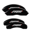 10119SSP1BK Front & Rear Disc Brake Caliper Covers for 2011-2014 Ford Edge [Black Finish w/ Silver Sport (Bold w/ No Bolts)] - image 1