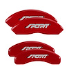 10119SSP1RD Front & Rear Disc Brake Caliper Covers for 2011-2014 Ford Edge [Red Finish w/ Silver Sport (Bold w/ No Bolts)] - image 1