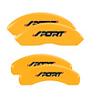 10119SSP1YL Front & Rear Disc Brake Caliper Covers for 2011-2014 Ford Edge [Yellow Finish w/ Black Sport (Bold w/ No Bolts)] - image 1