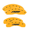 10119SSPOYL Front & Rear Disc Brake Caliper Covers for 2011-2014 Ford Edge [Yellow Finish w/ Black Sport (Bold)] - image 1
