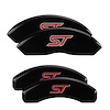 10119SST1BK Front & Rear Disc Brake Caliper Covers for 2011-2014 Ford Edge [Black Finish w/ Silver ST (No Bolts)] - image 1