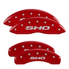 10128SSHORD Front & Rear Disc Brake Caliper Covers for 2010-2012 Ford Taurus [Red Finish w/ Silver SHO] - image 1