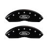10155FFRDBK Front Disc Brake Caliper Covers for 2011 Ford Focus [Black Finish w/ Silver Ford Oval Logo] - image 1