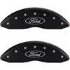 2011 FORD FOCUS S - FRONT SET 2 CALIPER COVERS FORD OVAL LOGOTYPE MATTE BLACK POWDER COAT FINISH SIL - image 1