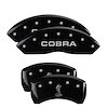 10197SCNKBK Front Disc Brake Caliper Covers Fits Select Ford Mustang [Black Finish w/ Silver COBRA / Tiffany Snake Logo] - image 1