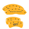 10197SMG2YL Front Disc Brake Caliper Covers Fits Select Ford Mustang [Yellow Finish w/ Black Mustang / GT (S197)] - image 1