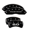 10198SM50BK Front Disc Brake Caliper Covers for 2010-2014 Ford Mustang [Black Finish w/ Silver Mustang / 5.0 (2011)] - image 1