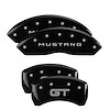 10198SMGTBK Front Disc Brake Caliper Covers for 2010-2014 Ford Mustang [Black Finish w/ Silver Mustang / GT] - image 1