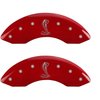 2011 FORD MUSTANG BASE - SET OF 4 CALIPER COVERS TIFFANY SNAKE LOGOTYPE RED POWDER COAT FINISH SILVER CHARACTERS. 17 WHEEL MIN. - image 1