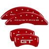 10200S2MGRD Front Disc Brake Caliper Covers Fits Select Ford Mustang [Red Finish w/ Silver Mustang / GT (2015)] - image 1