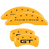 10200S2MGYL Front Disc Brake Caliper Covers Fits Select Ford Mustang [Yellow Finish w/ Black Mustang / GT (2015)] - image 1