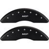 Set of 4 caliper covers Engraved Front and Rear MGP Matte Black powder coat finish silver characters. - image 1