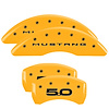 10201SM52YL Front Disc Brake Caliper Covers Fits Select Ford Mustang [Yellow Finish w/ Black Mustang / 5.0 (2015)] - image 1