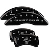 10201SMB2BK Front Disc Brake Caliper Covers Fits Select Ford Mustang [Black Finish w/ Silver Mustang / Bar & Pony (2015)] - image 1