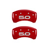 10203RM52RD Rear Disc Brake Caliper Covers for 2015 Ford Mustang [Red Finish w/ Silver Mustang / 5.0 (2015)] - image 1