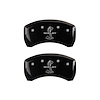 10203RSBYBK Rear Disc Brake Caliper Covers for 2015 Ford Mustang [Black Finish w/ Silver Shelby / Tiffany Snake Engraving] - image 1