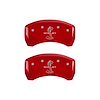 10203RSBYRD Rear Disc Brake Caliper Covers for 2015 Ford Mustang [Red Finish w/ Silver Shelby / Tiffany Snake Engraving] - image 1