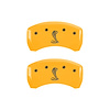 10203RSNKYL Rear Disc Brake Caliper Covers for 2015 Ford Mustang [Yellow Finish w/ Black Tiffany Snake Logo] - image 1