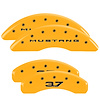 10204SM32YL Front Disc Brake Caliper Covers Fits Select Ford Mustang [Yellow Finish w/ Black Mustang (2015) / 3.7] - image 1