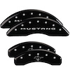 10204SMB2BK Front Disc Brake Caliper Covers Fits Select Ford Mustang [Black Finish w/ Silver Mustang / Bar & Pony (2015)] - image 1