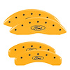 10215SFRDYL Front & Rear Disc Brake Caliper Covers Fits Select Ford Explorer [Yellow Finish w/ Black Ford Oval Logo] - image 1
