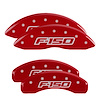 10219SF15RD Front & Rear Disc Brake Caliper Covers Fits Select Ford F-150 [Red Finish w/ Silver F-150 (2009)] - image 1