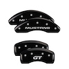 10224SMG1BK Front Disc Brake Caliper Covers for 1997-1998 Ford Mustang [Black Finish w/ Silver Mustang /GT (SN95)] - image 1