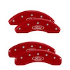 10227SFRDRD Front & Rear Disc Brake Caliper Covers Fits Select Ford Ranger [Red Finish w/ Silver Ford Oval Logo] - image 1
