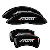10229SSP1BK Front & Rear Disc Brake Caliper Covers Fits Select Ford Explorer [Black Finish w/ Silver Sport (Bold w/ No Bolts)] - image 1