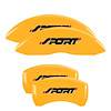 10229SSP1YL Front & Rear Disc Brake Caliper Covers Fits Select Ford Explorer [Yellow Finish w/ Black Sport (Bold w/ No Bolts)] - image 1