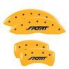 10229SSPOYL Front & Rear Disc Brake Caliper Covers Fits Select Ford Explorer [Yellow Finish w/ Black Sport (Bold)] - image 1