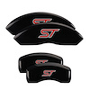 10231SST1BK Front & Rear Disc Brake Caliper Covers for 2013-2018 Ford Focus [Black Finish w/ Silver ST (No Bolts)] - image 1