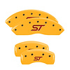 10231SSTOYL Front & Rear Disc Brake Caliper Covers for 2013-2018 Ford Focus [Yellow Finish w/ Black ST] - image 1