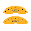10232FFRDYL Front Disc Brake Caliper Covers for 2011-2012 Ford Ranger, 2011 Ford Ranger [Yellow Finish w/ Black Ford Oval Logo] - image 1