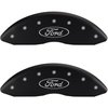 1997 FORD E-150 ECONOLINE BASE - FRONT SET 2 CALIPER COVERS FORD OVAL LOGOTYPE MATTE BLACK POWDER CO - image 1