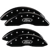 10235SFRDBK Front/Rear Disc Brake Caliper Covers Fits Ford F-250 SD/Ford F-350 SD [Black w/Silver Ford Oval Logo] - image 1