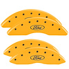 10235SFRDYL Front/Rear Disc Brake Caliper Covers Fits Ford F-250 SD/Ford F-350 SD [Yellow w/Black Ford Oval Logo] - image 1