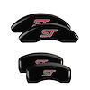 10236SST1BK Front & Rear Disc Brake Caliper Covers for 2014-2017 Ford Fiesta [Black Finish w/ Silver ST (No Bolts)] - image 1