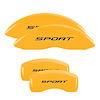 10241SSP2YL Front & Rear Disc Brake Caliper Covers for 2015-2018 Ford Edge [Yellow Finish w/ Black Sport (2015 w/ No Bolts)] - image 1