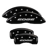 10242SEDEBK Front & Rear Disc Brake Caliper Covers for 2015-2018 Ford Edge [Black Finish w/ Silver Edge (2015)] - image 1