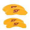 10244SST1YL Front & Rear Disc Brake Caliper Covers for 2017-2019 Ford Fusion [Yellow Finish w/ Black ST (No Bolts)] - image 1