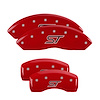 10252SSTORD Front & Rear Disc Brake Caliper Covers Fits Select Ford Explorer [Red Finish w/ Silver ST]