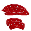 12001SCBRRD Front Disc Brake Caliper Covers Fits Dodge Challenger/Charger/Dodge Magnum [Red w/Silver Challenger (Block) /R/T] - image 1