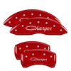 12001SCHSRD Front/Rear Disc Brake Caliper Covers Fits Dodge Challenger/Charger/Dodge Magnum [Red w/Silver Charger (Cursive)] - image 1