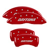 12001SDAYRD Front & Rear Disc Brake Caliper Covers Fits Select Dodge Challenger/Charger/Dodge Magnum [Red w/Silver Daytona] - image 1