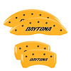 12001SDAYYL Front & Rear Disc Brake Caliper Covers Fits Select Dodge Challenger/Charger/Dodge Magnum [Yellow w/Black Daytona] - image 1