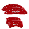 12001SRT1RD Front & Rear Disc Brake Caliper Covers Fits Select Dodge Challenger/Charger/Dodge Magnum [Red w/Silver RT1 (Truck)] - image 1
