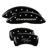 12005SCHRBK Front Disc Brake Caliper Covers Fits Select Dodge Challenger/Dodge Charger/Dodge Magnum [Black w/Silver Charger /RT] - image 1