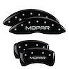 12005SMOPBK Front & Rear Disc Brake Caliper Covers Fits Select Dodge Challenger/Charger/Dodge Magnum [Black w/Silver MOPAR] - image 1